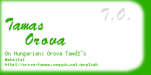 tamas orova business card